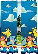 Franco Kids Room Window Curtain Panels Drapes Set, 82 in x 63 in, Pokemon, Multicolour