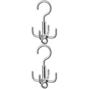 2 Pieces Swivel Hook Man Rotating Coat Scarf Belt Hat Tie Hanger Handbag