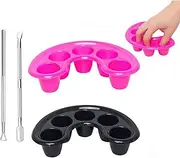 ITADAKU 2 Pcs Nail Soaking Bowls for Manicure Hand Rests - Soak Off Finger Bowl Separate Manicure, Tray Nail Polish Remover Bowl with Triangle Cuticle Peeler and Stainless Steel Cuticle Pusher