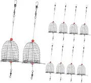 GANAZONO 10Pcs Fishing Trap Cage Durable Stainless Steel Fishing Bait Basket for Lobsters Crabs Eels and Shrimps Lightweight and Portable Fishing Accessories
