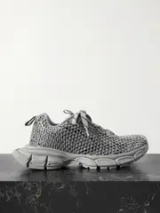 [Balenciaga] Balenciaga - 3xl Fishnet And Rubber-trimmed Mesh Sneakers - Gray - IT37 IT 37 Gray