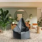 4XL Chair Bean Bag Cover Without Beans Black & Grey Color