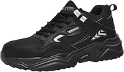[ZHENSI] Men's Safety Sneaker Lightweight Steel Toe Cap Shoes Soft Bottom Breathable Industry Construction Comfortable Work Footwear