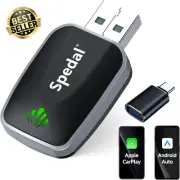 Mini Wireless Carplay&Android Auto Adapter,2-in-1 Plug & Play for iPhone/Android