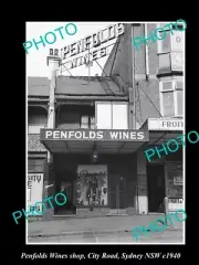OLD 8x6 HISTORIC PHOTO OF THE PENFOLDS WINES SHOP CITY Rd SYDNEY NSW c1940