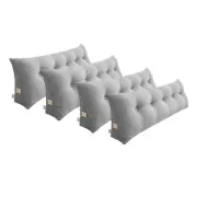 SOGA 4X Silver Triangular Wedge Bed Pillow Headboard Tatami Cushion Decor 150cm