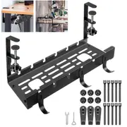 Tidy Cord Line Basket Rack Under Desk Cable Management Tray Hide Wire Organizer