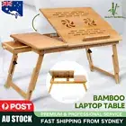 Bamboo Laptop Stand Desk Lap Bed Tray Table Computer Portable Foldable Home AU