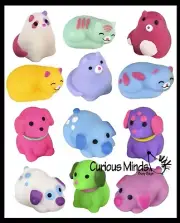 Set of 12 Dog and Cat Mochi Squishy Animals - Kawaii - Cute Individually Boxed