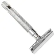 Parker 64S Stainless Steel Handle Double Edge Safety Razor w/ Closed Comb Head