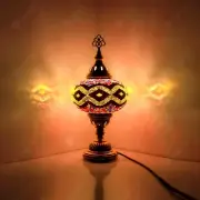 Turkish Moroccan Style Glass Mosaic Tiffany Table Desk Lamp Light Large Globe UK