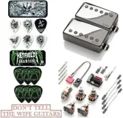 EMG F JH SET JAMES HETFIELD CHROME FLOYD SPACED SHORT SHAFT POTS +12 PICK 2 TIN