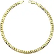 [BA UNIQUE FASHION] 18K Gold Electroplated Cuban Chain Anklet – 5.5mm Concave, 5mm Miami Cuban Link – Made in Korea, 9-12 Inches