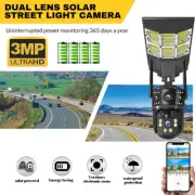 3MP 4G Outdoor Home CCTV Dual Lens PTZ Security Camera Battery Solar Powered PIR