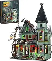 Nightmare Before Christmas Halloween Haunted House Building Set with LED Light, Haunted Mansion Building Toys, Creative Festival Toy Kit Giftsfor Boy Girl 6+ Years Old (1196 pcs)