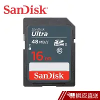 在飛比找蝦皮商城優惠-SanDisk Ultra SDHC 16GB 記憶卡 48