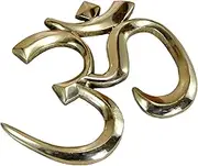eSplanade Brass OM Wall Hanging Sculpture | Vastu | Fengshui | Goodluck, Auspicious, Religious symbols | Pooja Idols | Home Decor (9" Inches)