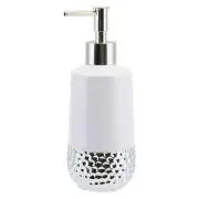 Cannon Hammered Silver White Resin Lotion Soap Pump Dispenser