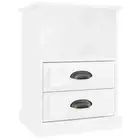 High Gloss Wooden Bedside Cabinet Side Table Storage Drawers Nightstand White