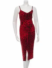 STUNNING NWT $3,495 DOLCE & GABBANA LEOPARD PRINT SILK DRESS WITH SASH TIE