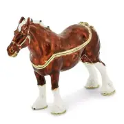 Jere Luxury Giftware, Bejeweled BUD Clydesdale Horse Trinket Box with Matching P