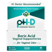 pH-D Feminine Health, Boric Acid Vaginal Suppositories, 600 mg, 24 Count