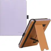 XIAOLL Universal Case for 6",6.8" E-Reader, Compatible with Paperwhite/Sony/kobo/Pocketbook/Nook/tolino 6-6.8inch ebook Reader,Premium PU Leather Cover with Hand Strap and Foldable Stand,Purple
