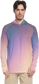 [RPLIFE] Pink Blue Gradient Sun Protection Clothing, Light Hoodie Men, Cooling Hoodie, Running Hoodie