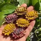 Natural Mookaite Jasper Quartz lotus skull hand carved crystal reiki healing 1PC