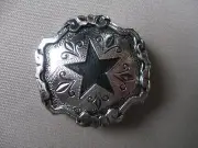 Scarf apache tie slide western square dance cowboy black star silver color NEW