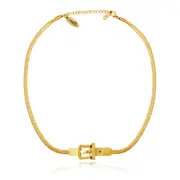 Culturesse Hallie 42cm Buckled Snake Chain Necklace 18K Gold Plate Jewellery