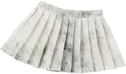 Perfeclan 1/6 Scale Women Figure Pleated Skirt Miniature Short Skirt Prop Stylish Comfortable Accessory for Action Figure Mini Clothing , White Black