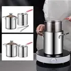Deep Fryer Pot 304 Stainless Steel Fry Pot with Basket and Lid Food Grade claTr