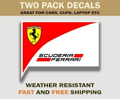 Scuderia Ferrari Sticker Decals F1 Racing Retro Ferrari Formula 1 Stickers X2
