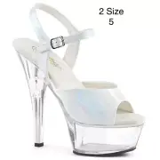7" Pleaser Platform Stripper Sexy White High Heels Shoes 7 Pole Dance