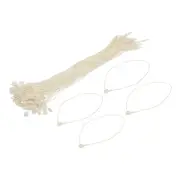 Polyester Rope Hang Tag String Snap Lock 190mm,1mm 100 Pcs,White