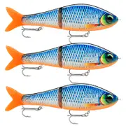3x Rapala Super Shadow Rap Glide 11cm Jointed Swimbait Lures - Blue Ghost
