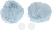X AUTOHAUX Motorcycle Helmet Accessories Decoration Round Bear Ears for Motorcycle Bicycle Skiing Helmets Blue Plush Sticker 1 Set