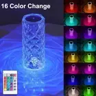 LED Crystal Table Lamp Diamond Rose Night Light 16 Colour Changing Rechargeable
