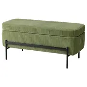 VALTORP bench, with storage/Samsala dark yellow-green, 103 cm