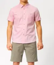 Ted Baker Men's Slim Wallabi Pink Short Sleeve Shirt 7 3XL $189 NEW MMA-Wallabi