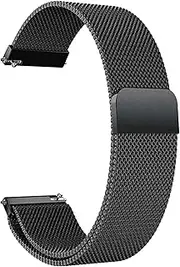 [ONE ECHELON] Quick Release Watch Band Compatible With Armani Exchange Drexler Axt2000 Steel Metal Mesh Replacement Strap (Black)