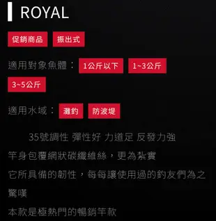 【小雯釣具】台灣寸真釣具 ROYAL 網花 遠投 釣竿 遠投竿 35號 12尺/15尺/18尺