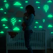 [Namly Design] Wallsticker - Clouds and Air Balloons / Glow in the Dark
