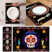 Artoid Mode D Placemats Day Of The Dead Table Mats For Party Kitchen Dining