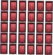 CHILDWEET 35pcs Power Button Cord Drive 2 Electric Four Double Rocker Switch Toggle Switch Extension Ignition Controller Marine on Off Reversing Main Knob Generator Automatic Car Red Plastic