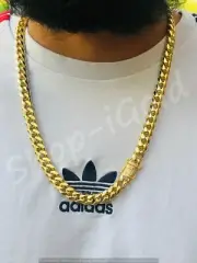 Mens 14k gold Thick Miami Cuban Link Choker necklace chain CZ VVSlock 10mm 24"