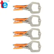 C-Clamp Locking Pliers Set For Woodworking Aligning Welding Handymen 4 Pcs 11 In