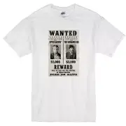 BUTCH CASSIDY AND THE SUNDANCE KID WANTED POSTER WESTERN OUTLAWS WHITE T-SHIRT