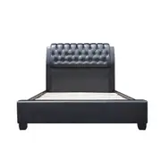 Thomas PU Leather Double Bed Frame Elegant Design Comfortable Black